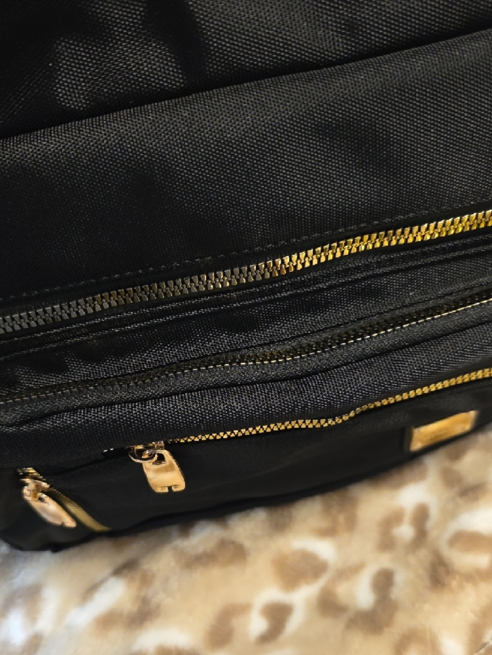 Black Crossbody Shoulder Bag with Gold Hardware - Women - Picture 6 of 11